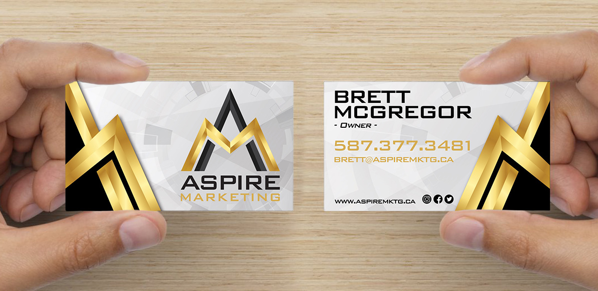 Business Card Design - Aspire Marketing - Arktos Graphics - Red Deer