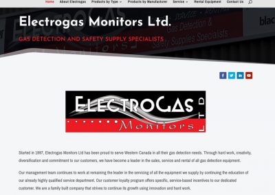 Electrogas Monitors Website Design 2018