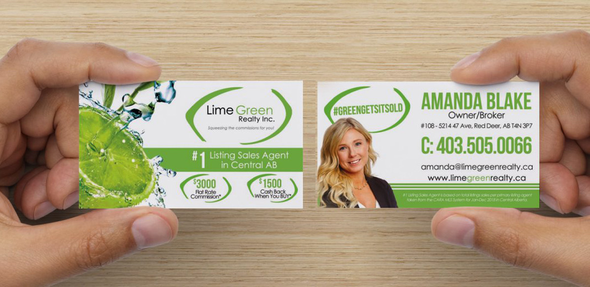 Business Card Design - Branding - Lime Green Realty - Arktos Graphics and Design - Red Deer, Alberta