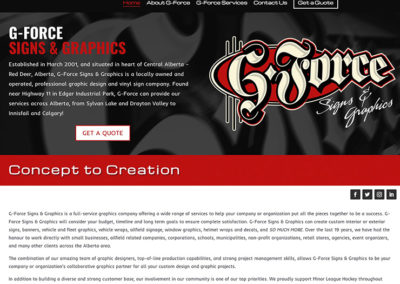 G-Force Signs & Graphics – Web Design