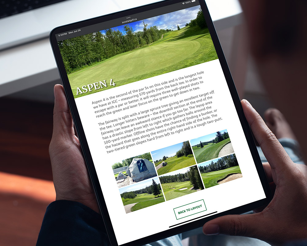 Web Design - Innisfail Golf Club - Arktos Graphics - Red Deer, Alberta