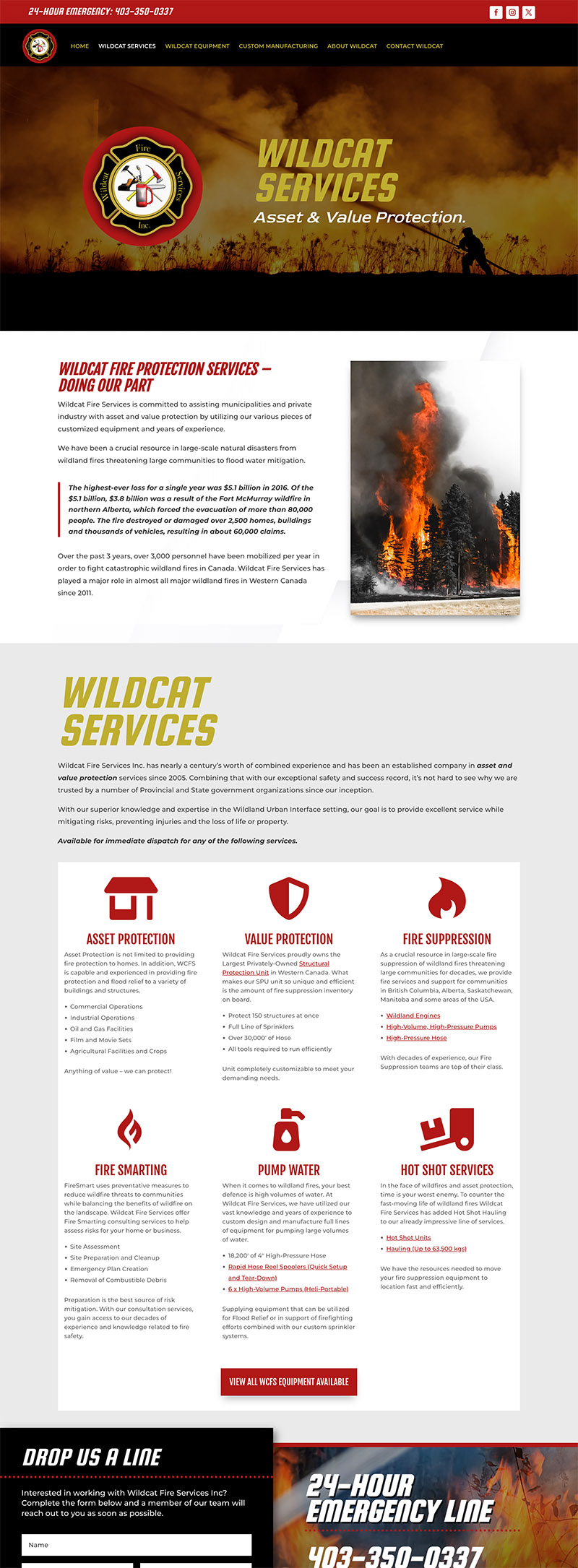 Web Design - Wildcat Fire Services - Arktos Graphics - Red Deer, Alberta