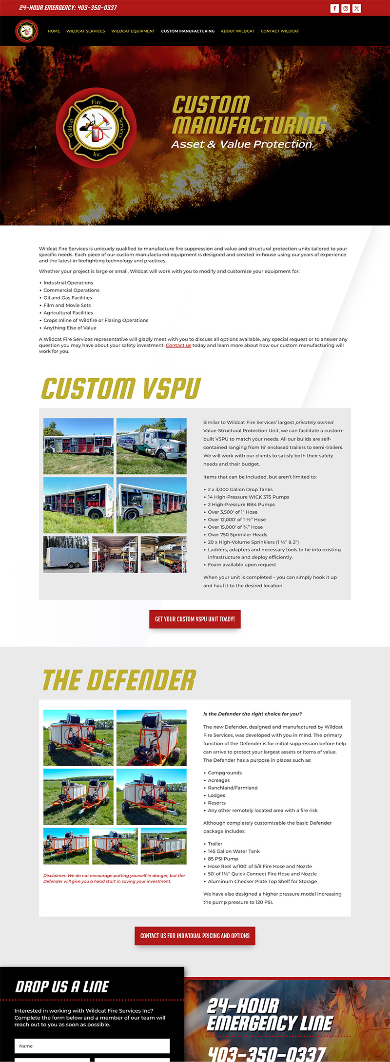 Web Design - Wildcat Fire Services - Arktos Graphics - Red Deer, Alberta