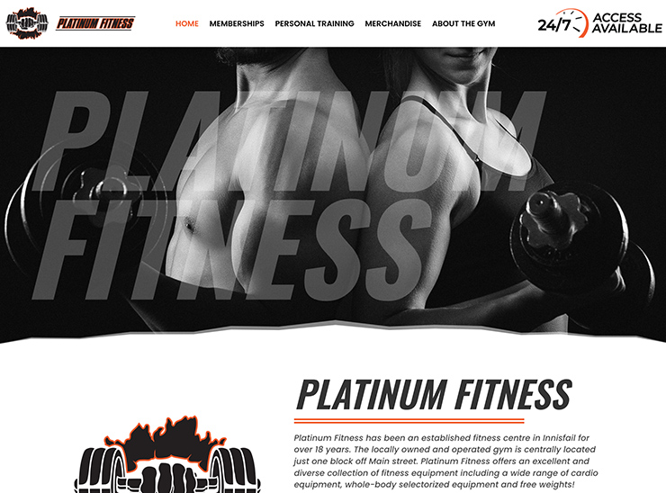 Web Design – Platinum Fitness