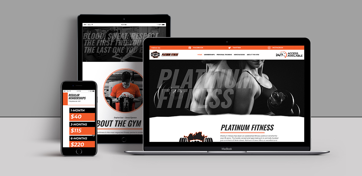Platinum Fitness Innisfail - Web Design - Arktos Graphics - Red Deer, Alberta
