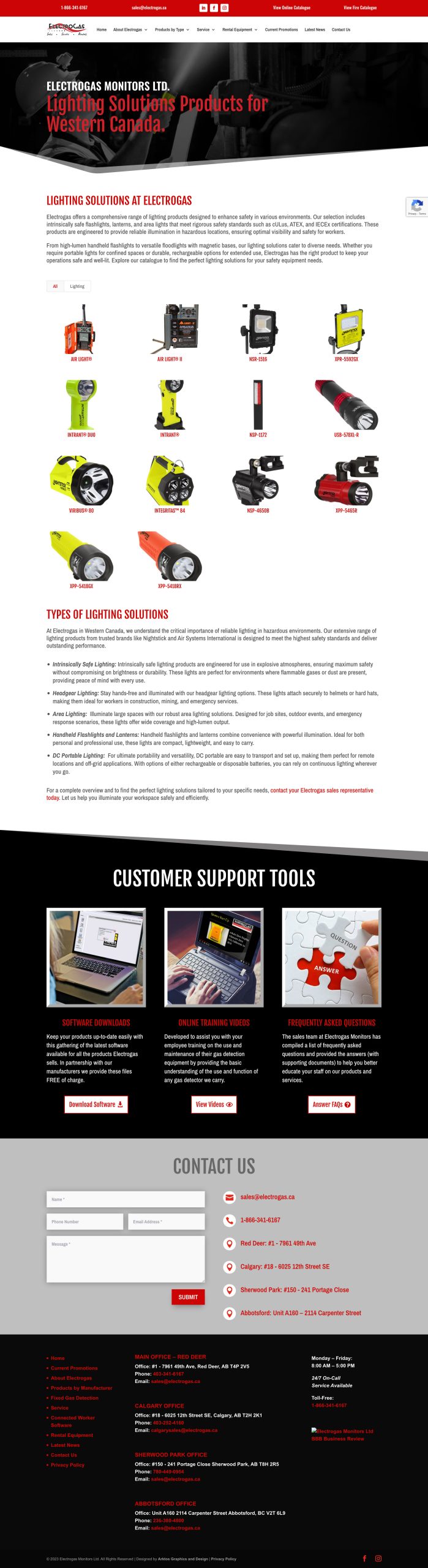 Web Design - Electrogas - Arktos Graphics - Red Deer, Alberta