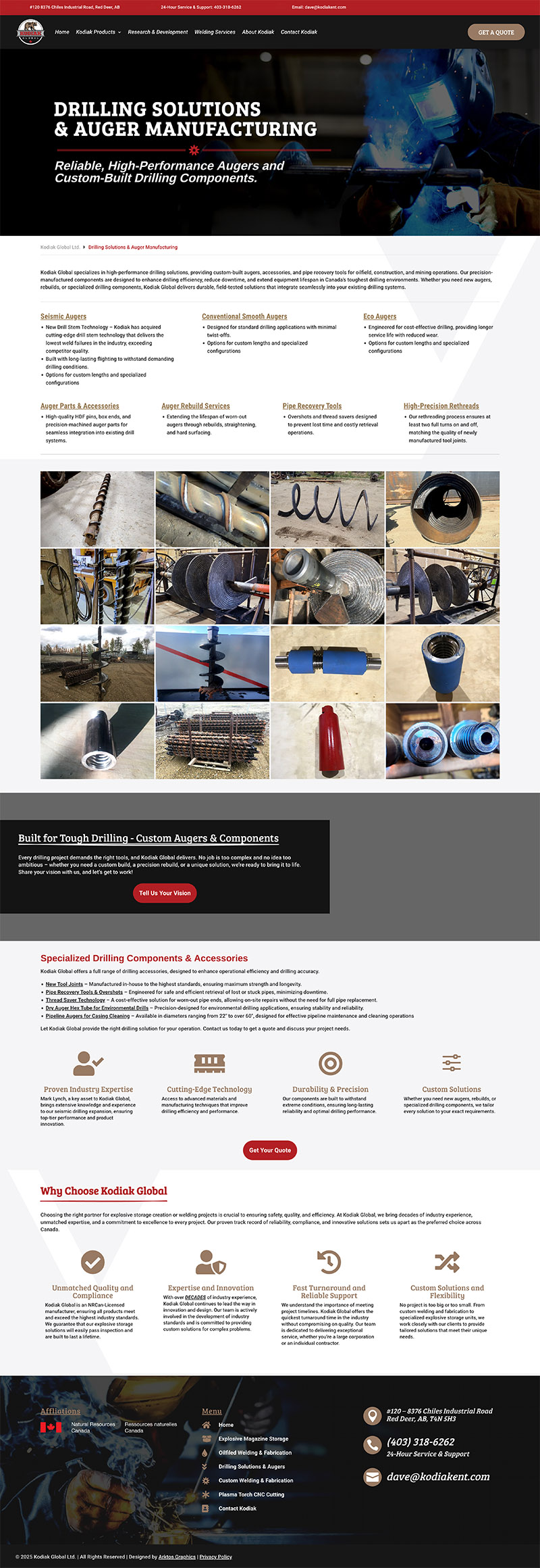 Web Design - Kodiak Global Ltd - Arktos Graphics - Red Deer, Alberta