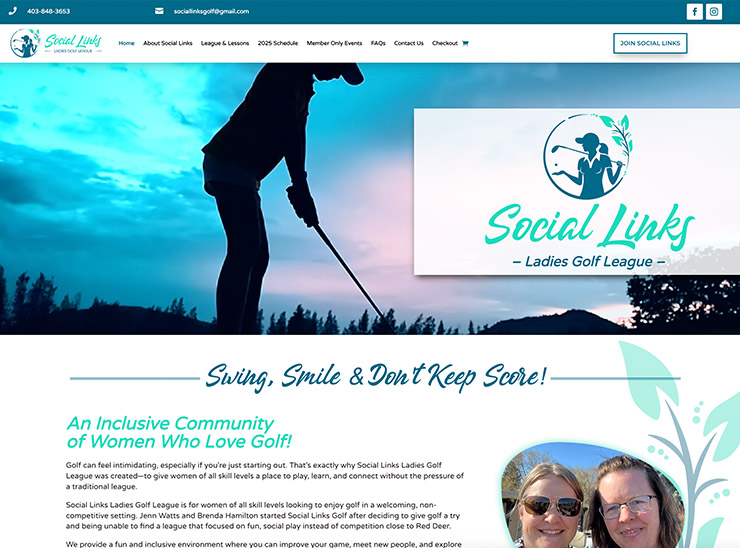 Website Design | Social Links Ladies Golf League